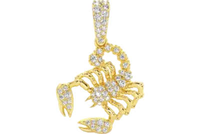 Scorpion Diamond Pendant 14k Solid Gold 0.25ctw