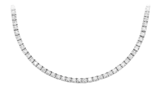 3pt Prong Set Diamond Tennis Necklace 14k Solid Gold 6.50ctw