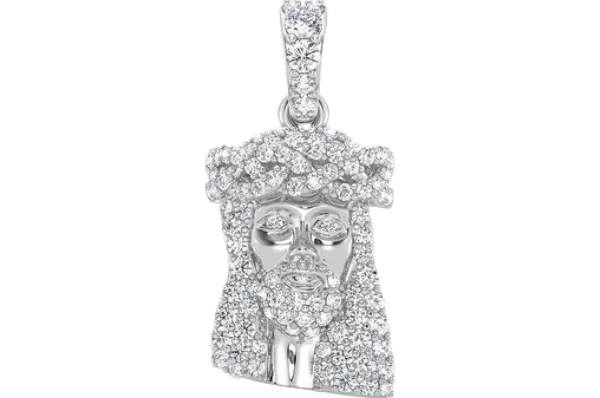 Jesus Diamond Pendant 14k Solid Gold 0.33ctw