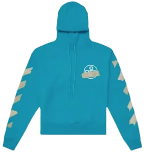 Tape Diag Arrows Hoodie Petrol Blue