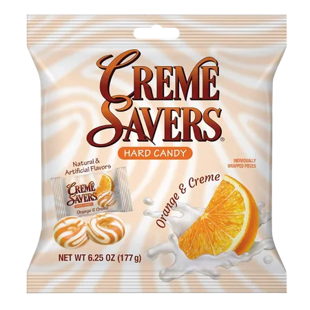 Creme Savers Orange and Creme Hard Candy | The Taste of Fresh Orange Swirled in Rich Cream | The Original Classic Creme Savers Brought To You By Iconic Candy | 6.25oz Bag
