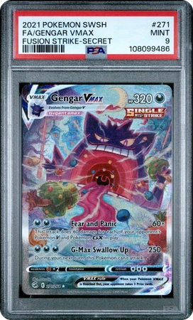 PSA 9 FA/Gengar VMAX Fusion Strike-Secret (English)