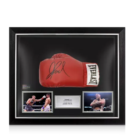 Jake Paul Signed Red Boxing Glove In Bubble Frame