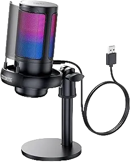 Gaming Microphone, USB PC Mic for Podcasts Videos, Streaming, Condenser Mic