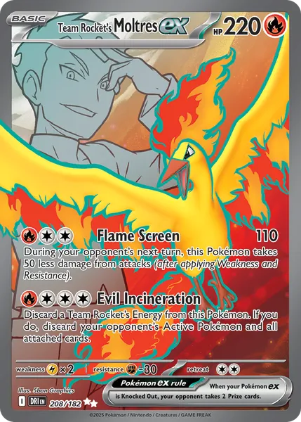 Team Rocket's Moltres ex 208/182 [Holo Ultra]