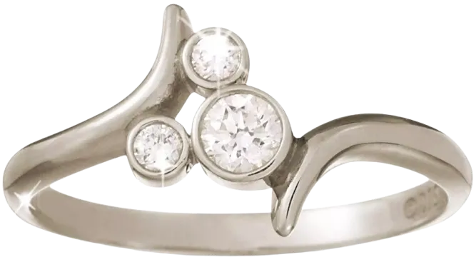 Diamond Mickey Mouse Bypass Ring – 14K White Gold