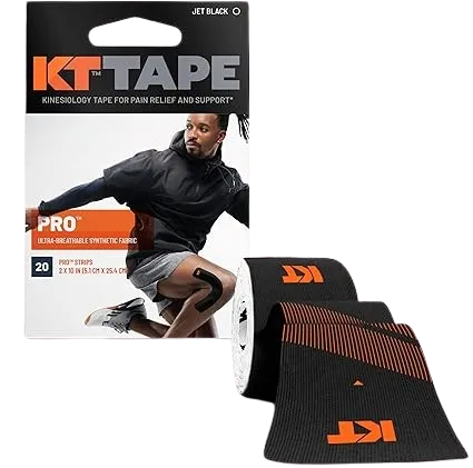 Pro Synthetic Kinesiology Athletic Tape, 20 Count, 10” Precut Strip