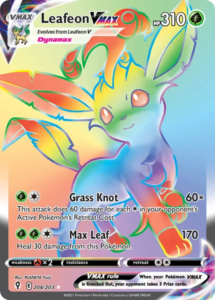 Leafeon VMAX 204/203 [Holo Rainbow]