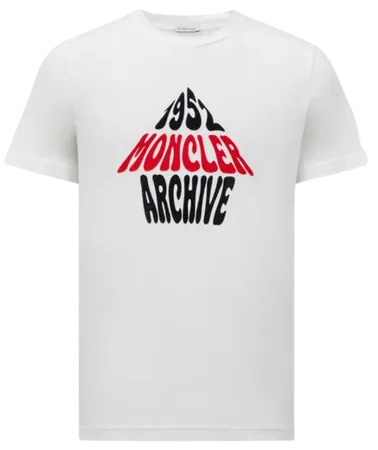 Flocked Mountain Logo Cotton T-Shirt