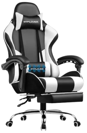 Computer Chair with Footrest and Lumbar Support