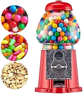 American Gumball Company - Metal 11-Inch Antique Retro Style Gumball Machine, Made For 0.62 Inch Gumballs, Candy or Nuts, Accepts Any US Coin - Classic Red