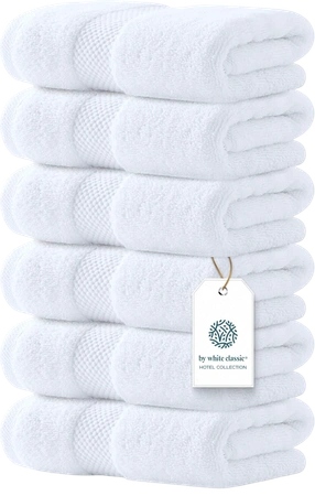 Luxury White Hand Towels - Soft 100% Turkish Cotton