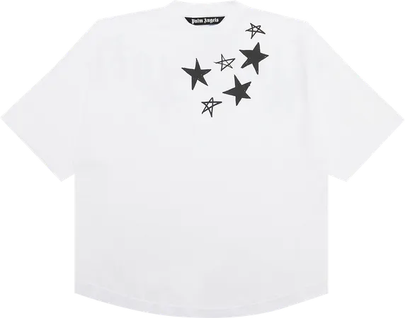 Palm Angels Shooting Stars Overlogo Tee 'White/Black'