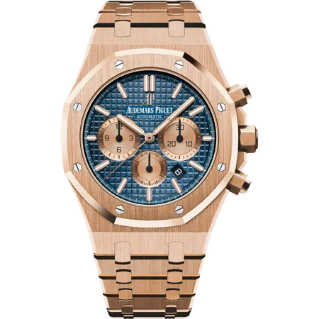 Audemars Piguet Royal Oak Chronograph Rose Gold Blue Dial 41mm