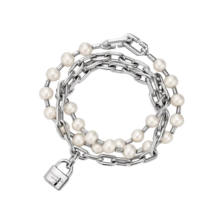 Pearl Lock Bracelet in Silver