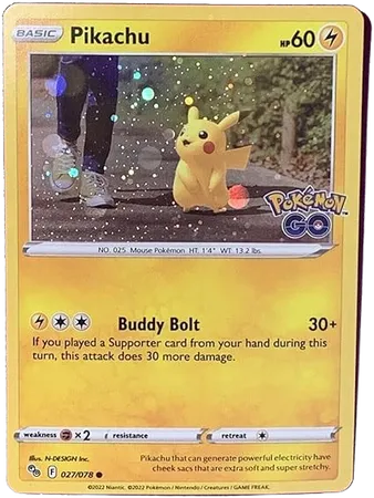 Pikachu Cosmic Holo Foil 027/078 - Pokemon Go Tin Promo Exclusive