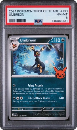 PSA 8 Umbreon Obsidian Flames Trick or Trade (English)