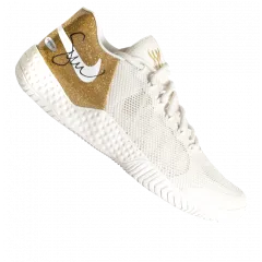 Serena Williams Signed White and Gold NikeCourt Flare 2 Tennis Shoes