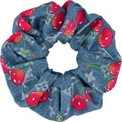 Denim Cerise Scrunchy
