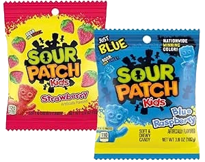 Sour Strawberry & Blue Raspberry - 2 x 102g Fruit Gum Twin Pack