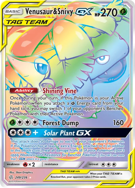 Venusaur & Snivy-GX 249/236 [Holo Rainbow]