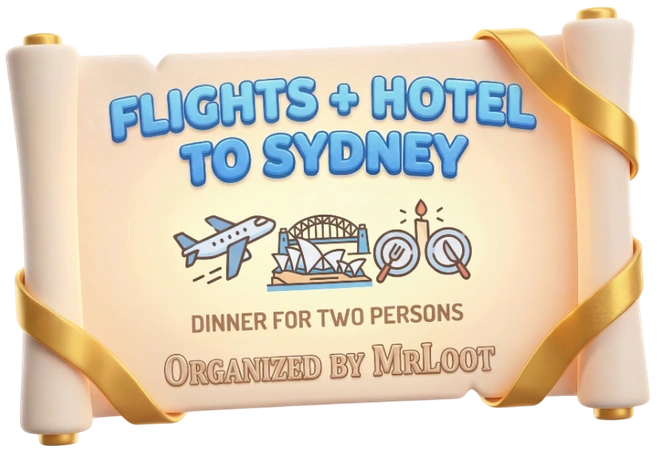 20k Trip To Sydney (Flights + Hotel + Dinner)