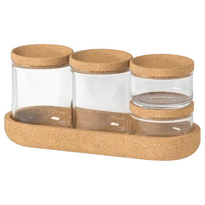 SAXBORGA
Jar with lid and tray, set of 5