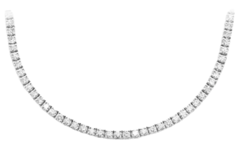 4pt Prong Set Diamond Tennis Necklace 14k Solid Gold 8.75ctw