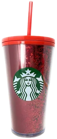 Starbucks 16 oz Holiday Red Glitter Cup