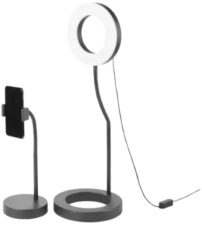 Ring lamp with phone holder