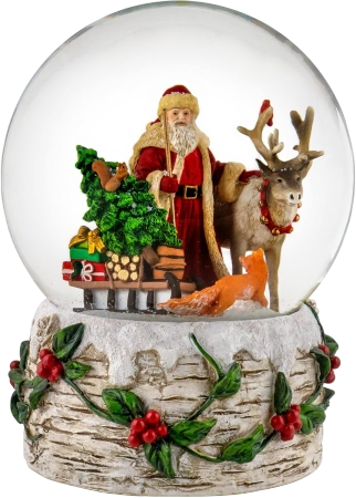 Musical Santa w/Reindeer Snow Globe 120MM