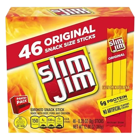 Slim Jim Original Snack Size Stick 46 Count Box