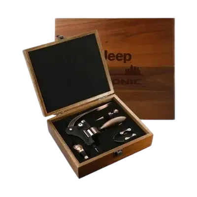 Iconic Wood & Metal Wine Set