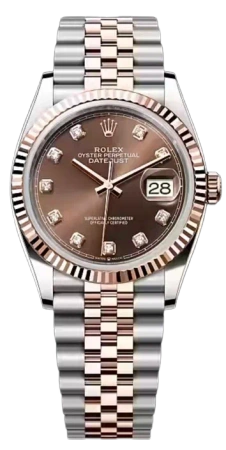 Datejust 36mm Everose Rolesor Fluted Chocolate Dial Jubilee