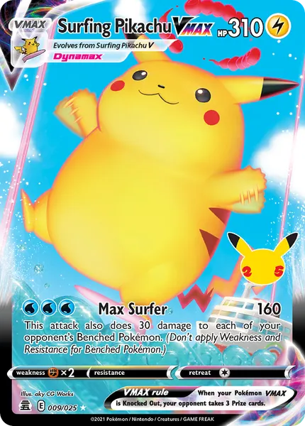 Surfing Pikachu VMAX 9 [Holo]