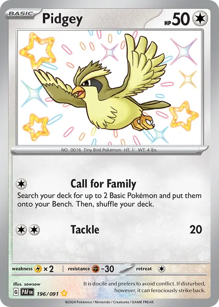 Pidgey 196/091 [Holo Shiny]