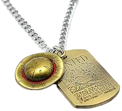 Anime One Piece Luffy Skeleton The Straw Hat Pirates Rope Chain Pendant Necklace