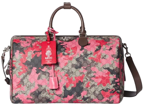 GG medium duffle bag pink and red