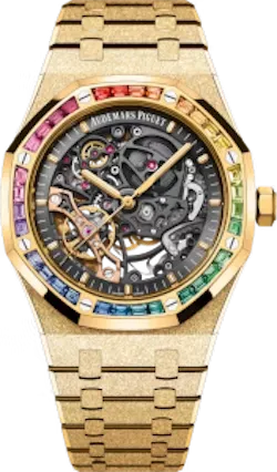 Royal Oak Frosted Gold Double Balance Wheel Openworked