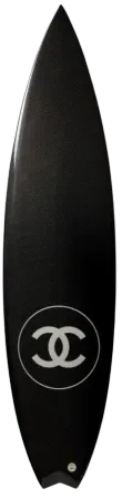 Black and White Carbon Fiber Surfboard
