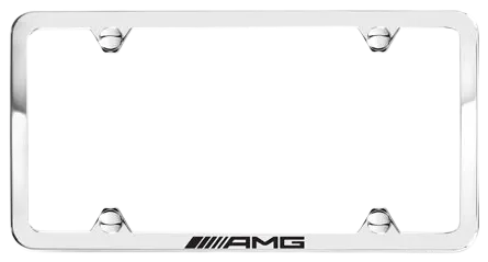 AMG Laser Etched Polished 304 Stainless Steel Slimline License Plate
