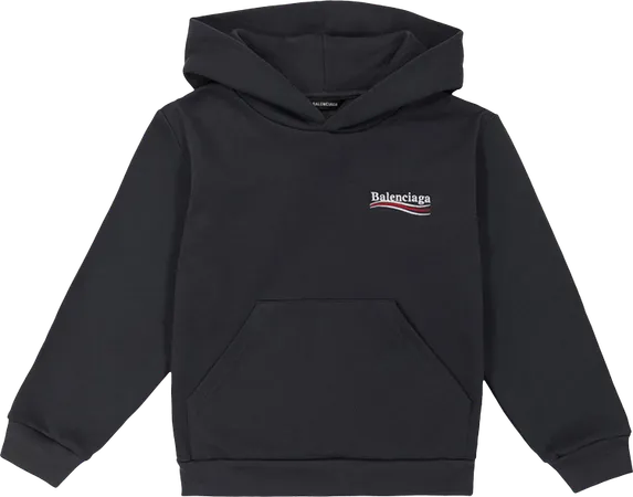 Balenciaga Kids Political Campaign Logo Print Hoodie 'Pacific Blue'