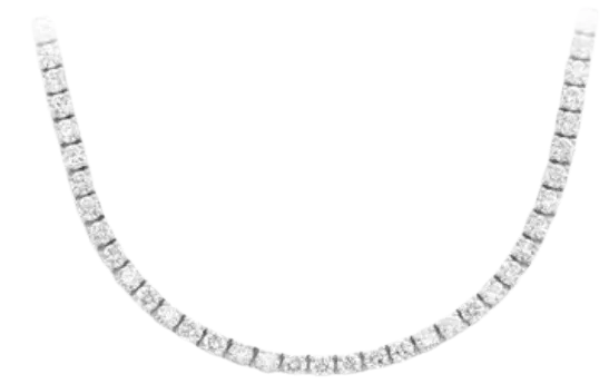 5pt Prong Set Tennis Necklace 14k 11.00ctw