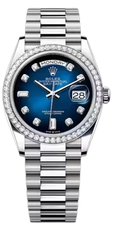 Day-Date 36mm 18kt White Gold Blue Ombré Dial