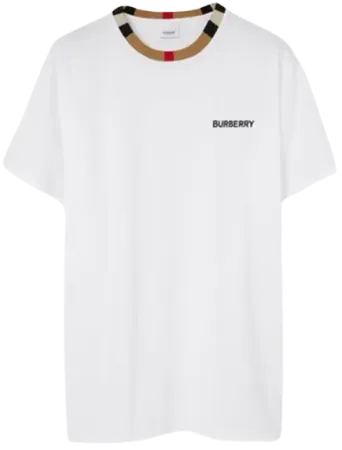 Icon Stripe Trim Cotton T-shirt White