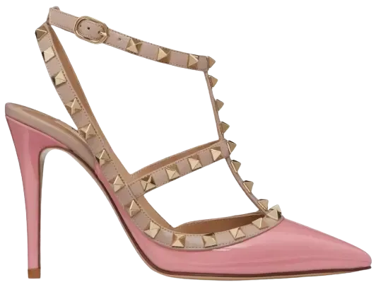 Patent Rockstud Caged Pump 100mm Candy Rose