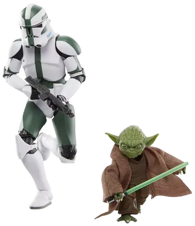 Yoda and Clone Commander Gree Action Figure Set