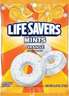 LIFE SAVERS Orange Mints Hard Candy Bag, 6.25 ounce (Pack of 12)