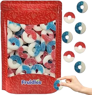 Fruidles USA Patriotic Gummy Freedom Rings Candy Holiday Treats, 4th of July, Fun and Festive Snacking, Party flavor, Half-Pound
