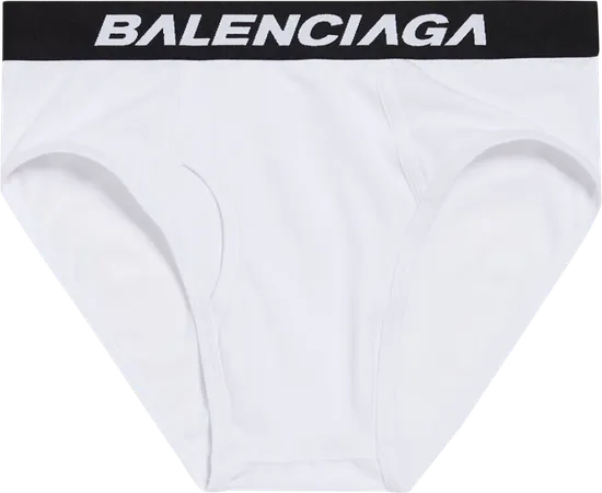 Balenciaga Racer Logo Waistband Briefs 'White'